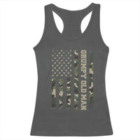 Funny Grumpy Old Man Racerback Tank Top Vintage Camo American Flag Fathers Day - Wonder Print Shop