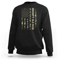 Funny Grumpy Old Man Sweatshirt Vintage Camo American Flag Fathers Day - Wonder Print Shop
