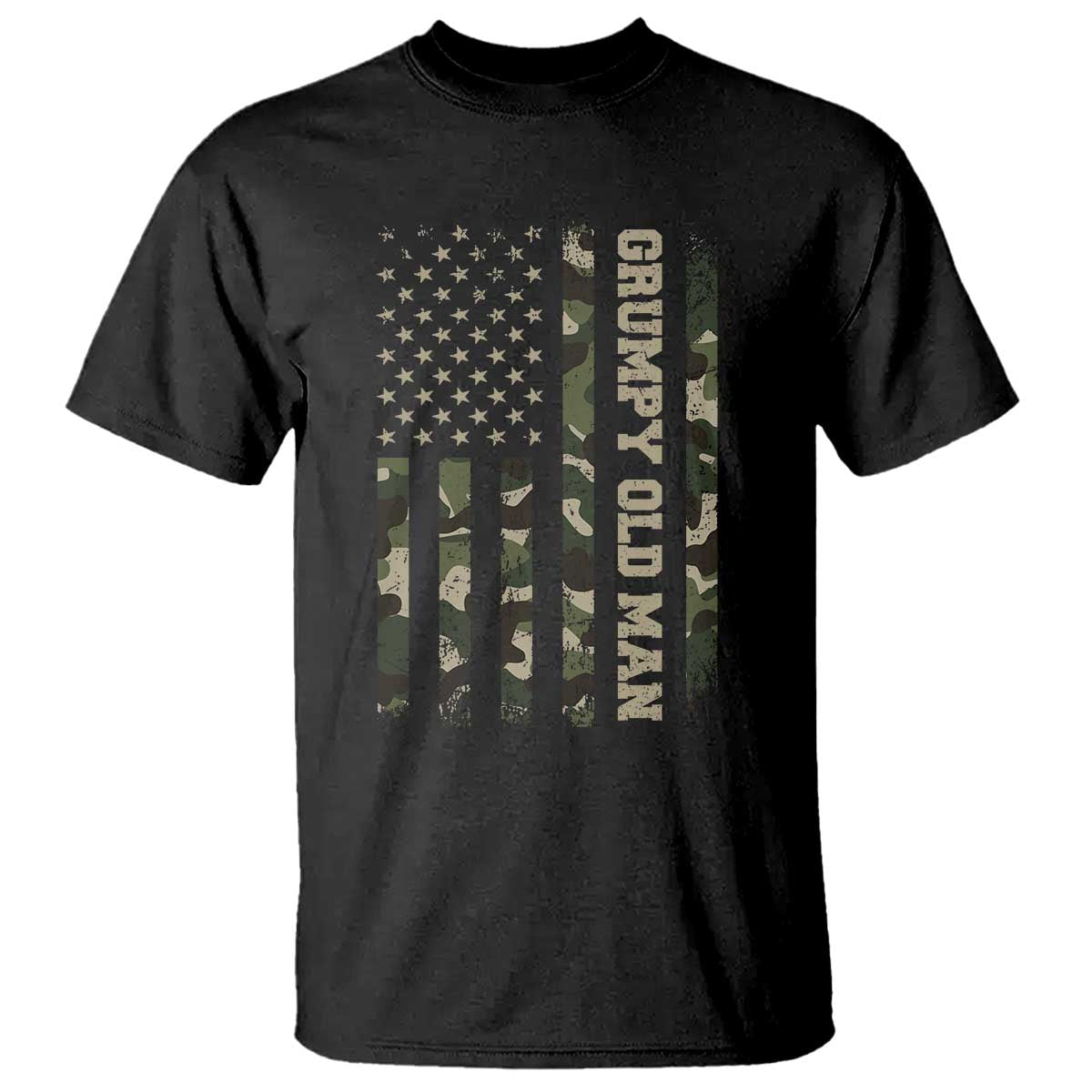 Funny Grumpy Old Man T Shirt Vintage Camo American Flag Fathers Day - Wonder Print Shop