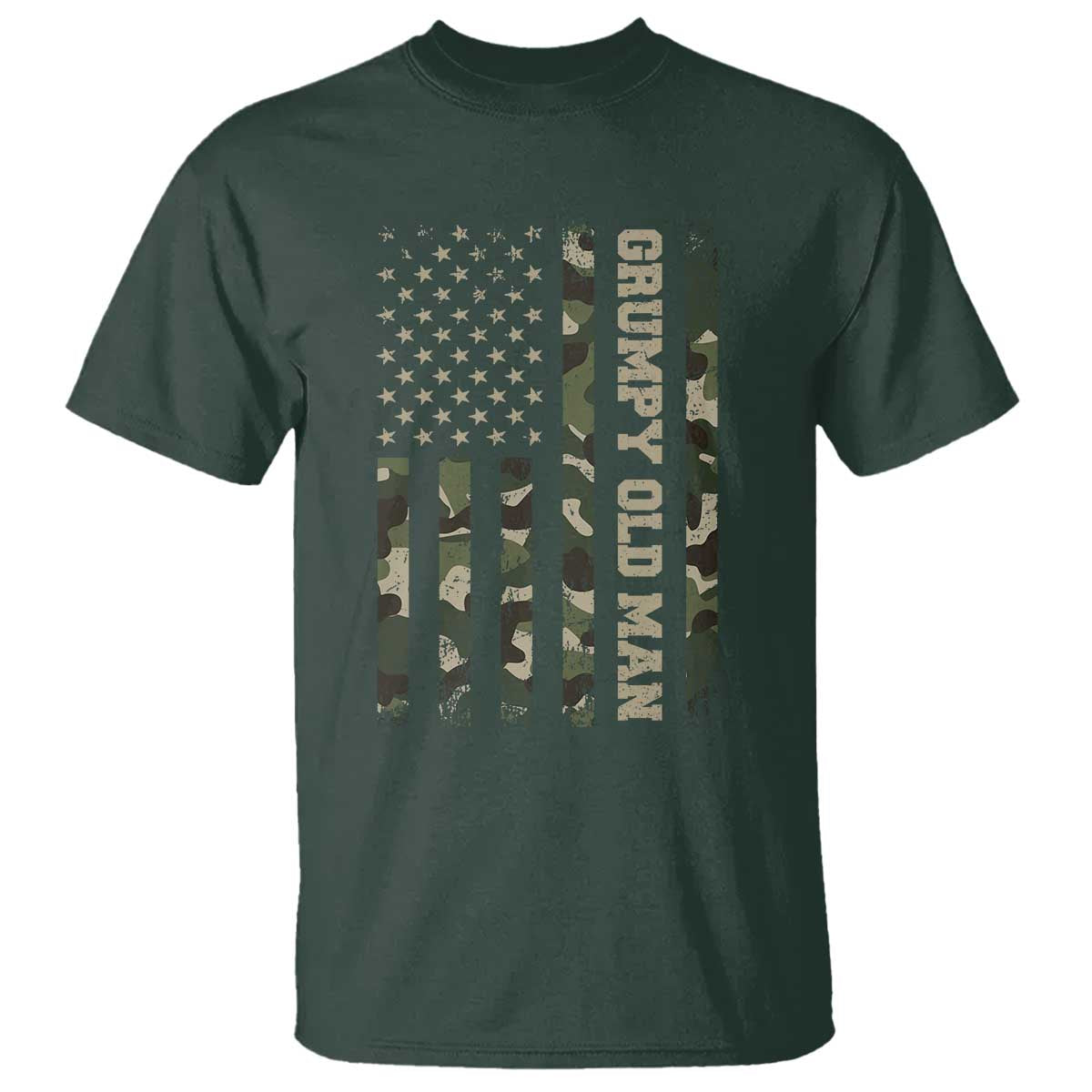 Funny Grumpy Old Man T Shirt Vintage Camo American Flag Fathers Day - Wonder Print Shop