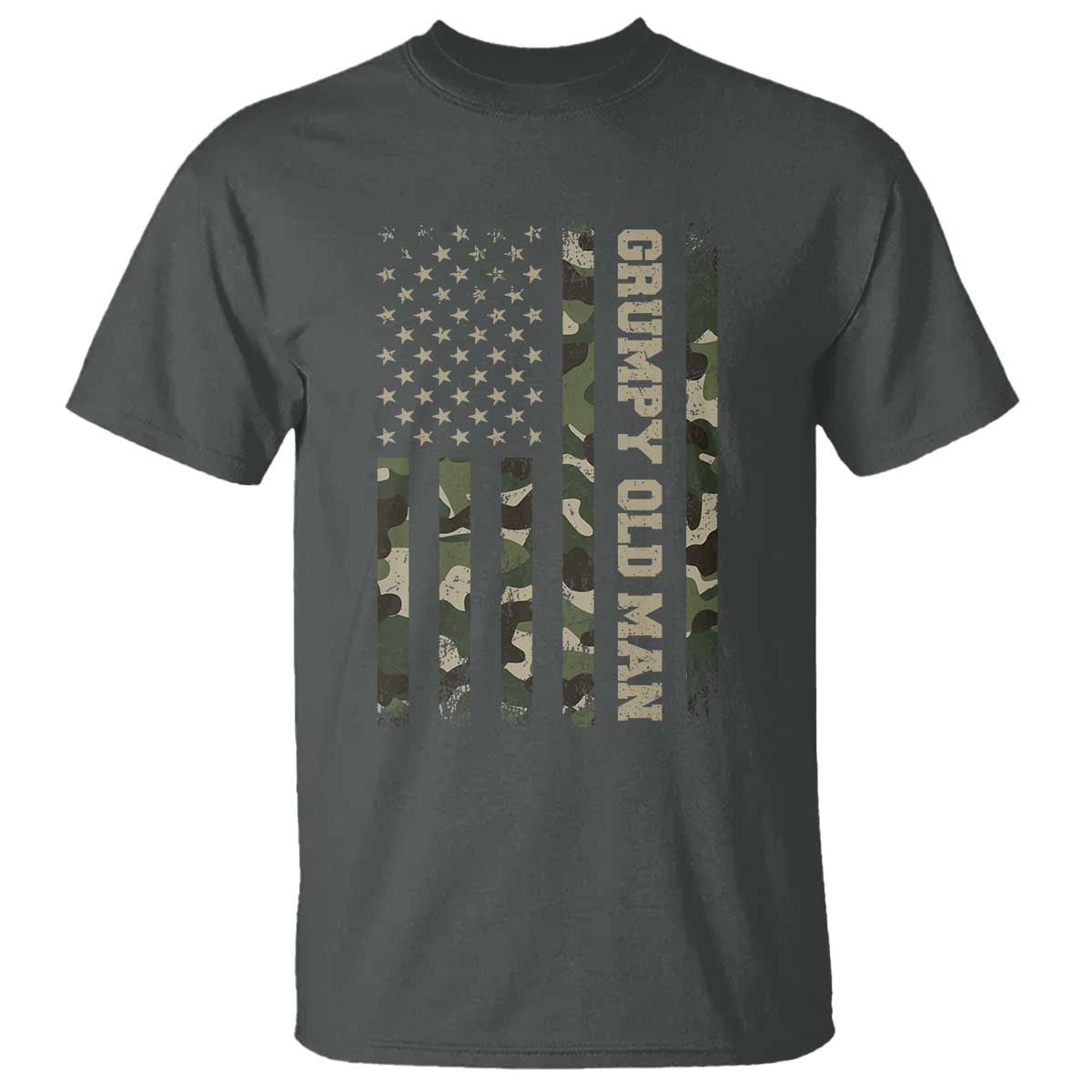 Funny Grumpy Old Man T Shirt Vintage Camo American Flag Fathers Day - Wonder Print Shop