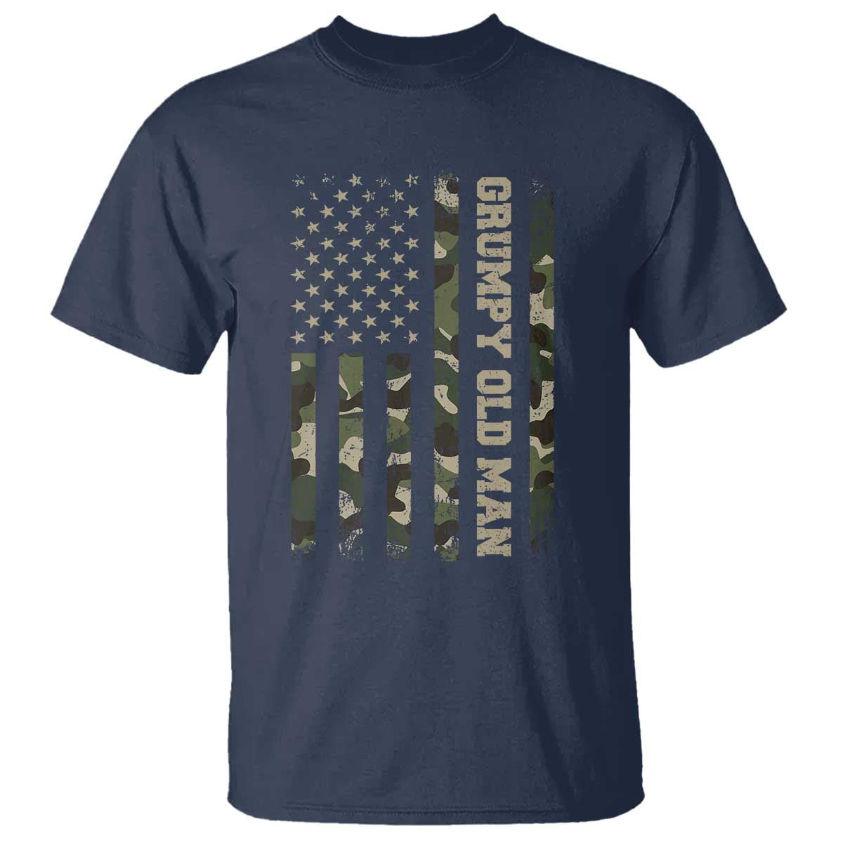 Funny Grumpy Old Man T Shirt Vintage Camo American Flag Fathers Day - Wonder Print Shop