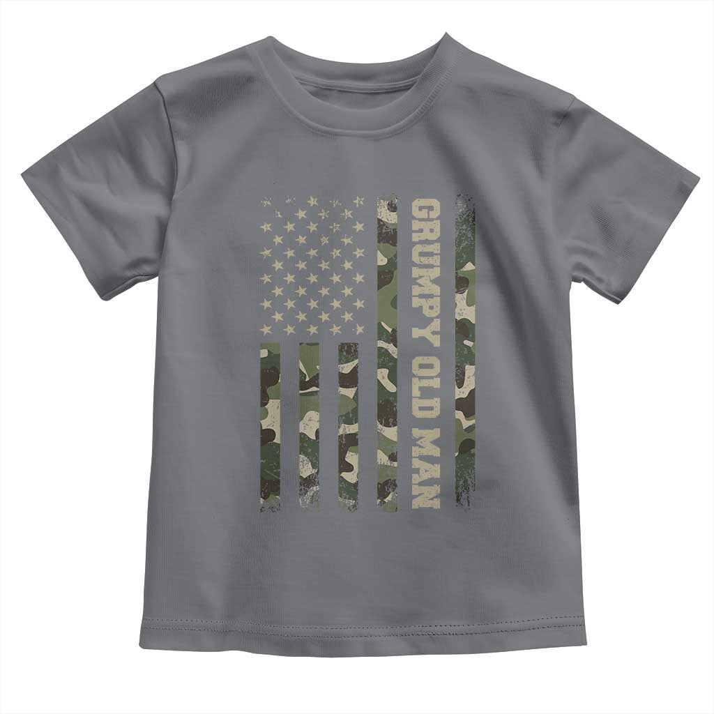 Funny Grumpy Old Man Toddler T Shirt Vintage Camo American Flag Fathers Day - Wonder Print Shop