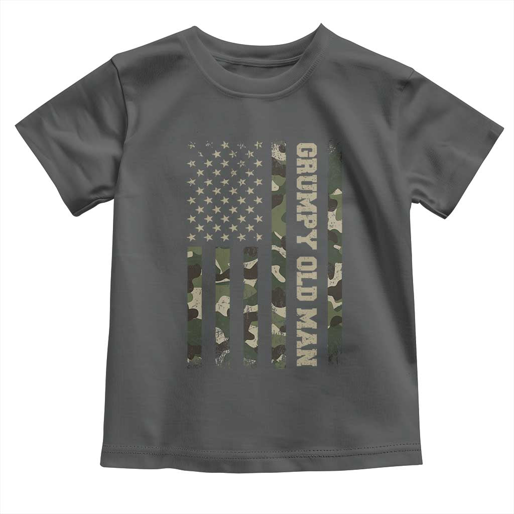 Funny Grumpy Old Man Toddler T Shirt Vintage Camo American Flag Fathers Day - Wonder Print Shop