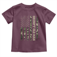Funny Grumpy Old Man Toddler T Shirt Vintage Camo American Flag Fathers Day - Wonder Print Shop