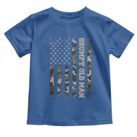Funny Grumpy Old Man Toddler T Shirt Vintage Camo American Flag Fathers Day - Wonder Print Shop