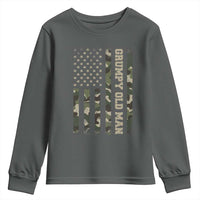 Funny Grumpy Old Man Youth Sweatshirt Vintage Camo American Flag Fathers Day - Wonder Print Shop