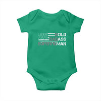 Funny Bold Badass Superhuman Baby Onesie Vintage American Flag Fathers Day - Wonder Print Shop