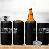 Funny Bold Badass Superhuman 4 in 1 Can Cooler Tumbler Vintage American Flag Fathers Day - Wonder Print Shop