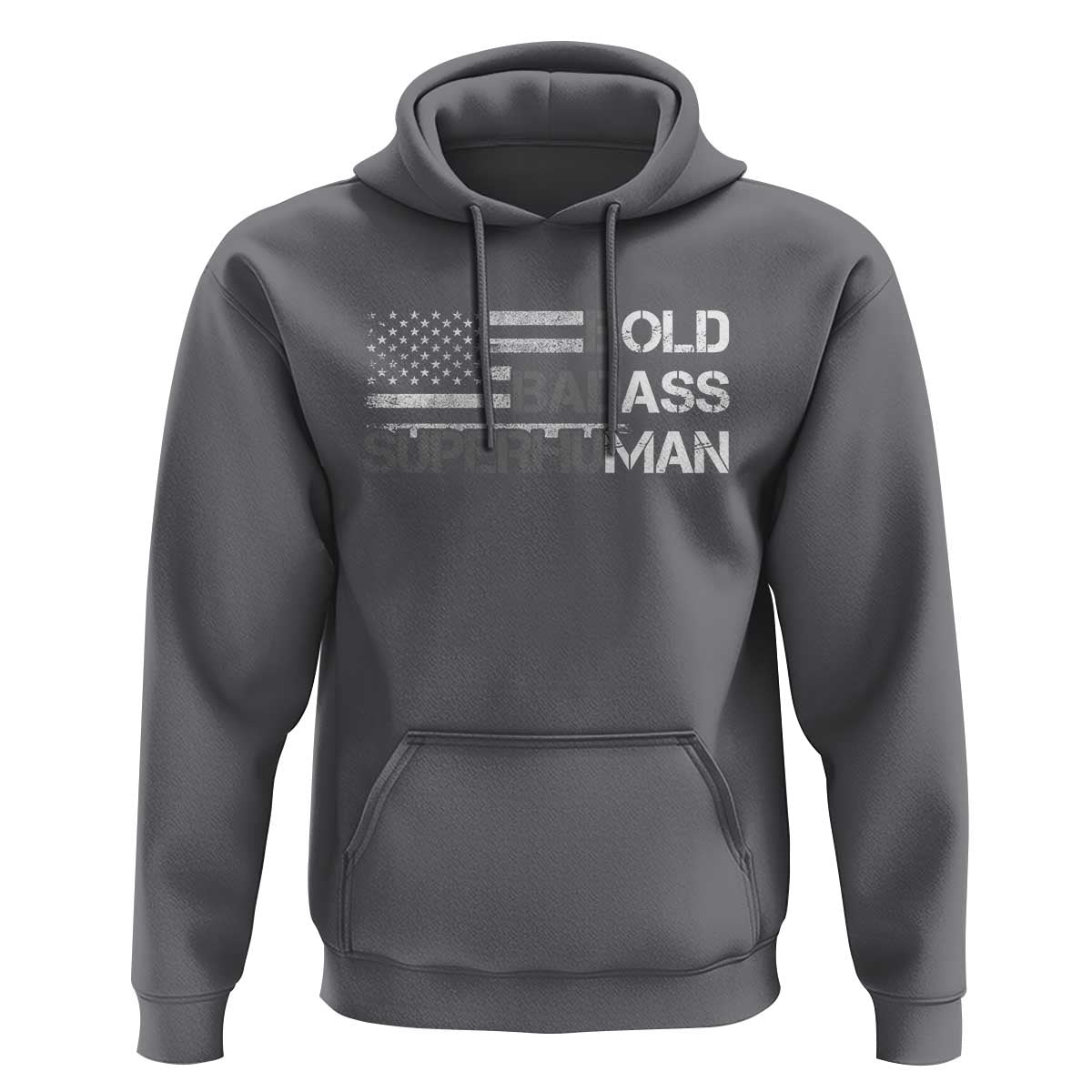 Funny Bold Badass Superhuman Hoodie Vintage American Flag Fathers Day - Wonder Print Shop