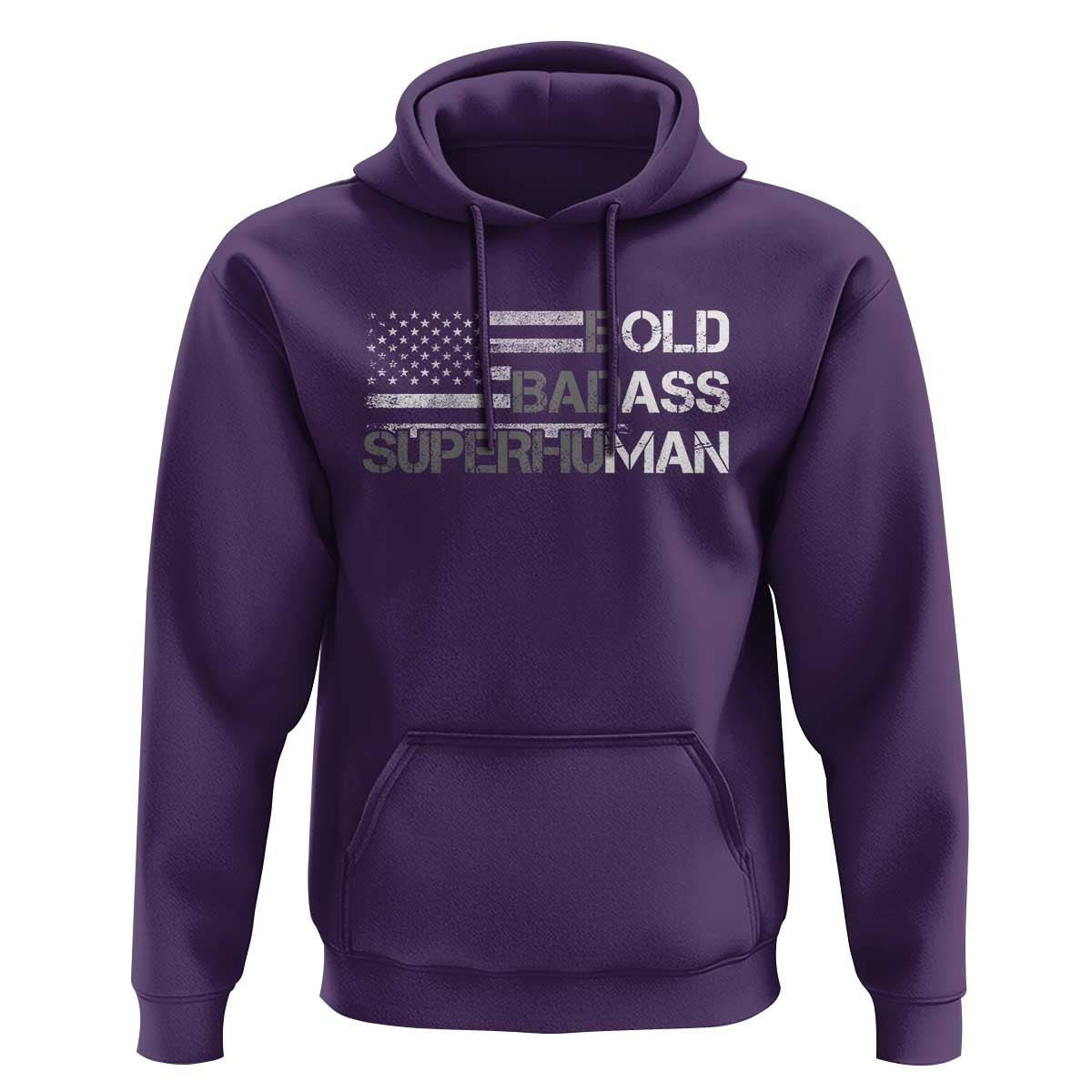 Funny Bold Badass Superhuman Hoodie Vintage American Flag Fathers Day - Wonder Print Shop
