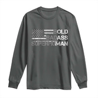 Funny Bold Badass Superhuman Long Sleeve Shirt Vintage American Flag Fathers Day - Wonder Print Shop