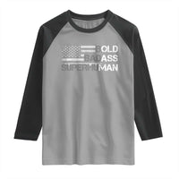 Funny Bold Badass Superhuman Raglan Shirt Vintage American Flag Fathers Day - Wonder Print Shop
