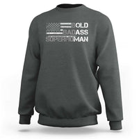 Funny Bold Badass Superhuman Sweatshirt Vintage American Flag Fathers Day - Wonder Print Shop