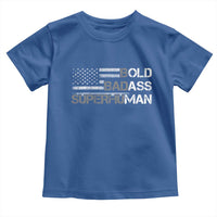 Funny Bold Badass Superhuman Toddler T Shirt Vintage American Flag Fathers Day - Wonder Print Shop