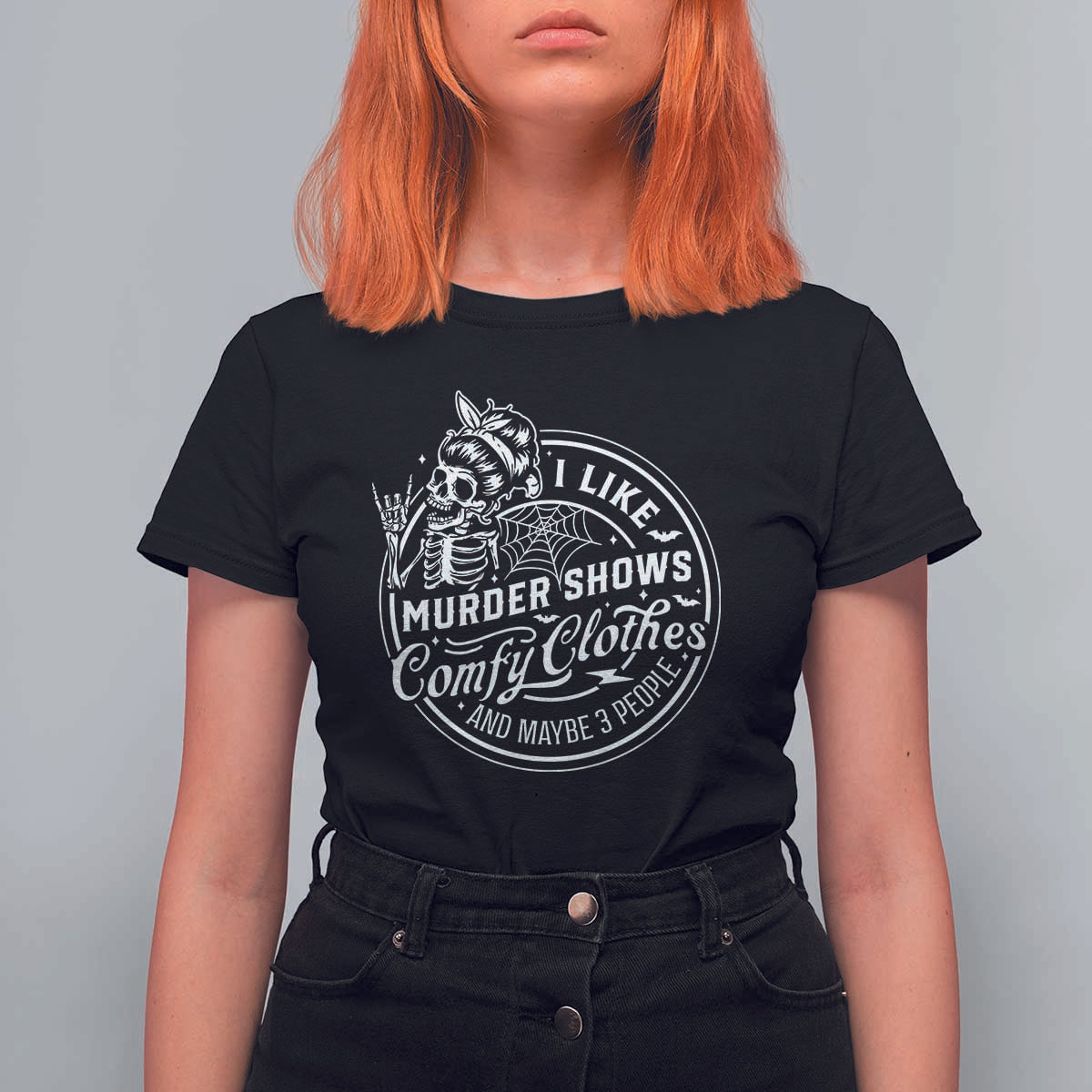 Funny I Like Murder Shows Comfy Clothes And Maybe 3 People T Shirt For Women Halloween Crime Show Lover - Wonder Print Shop