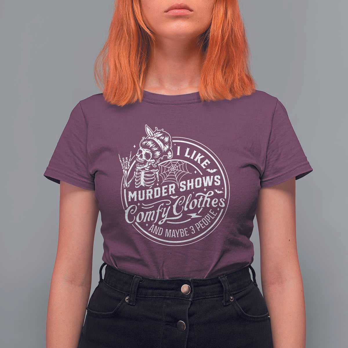 Funny I Like Murder Shows Comfy Clothes And Maybe 3 People T Shirt For Women Halloween Crime Show Lover - Wonder Print Shop