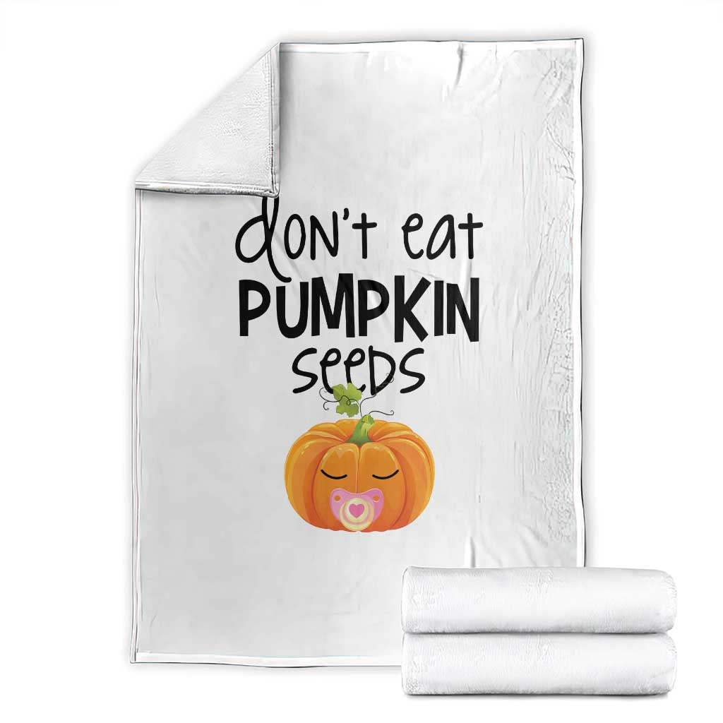 Halloween Pregnancy Reveal Throw Blanket Don't Eat Pumpkin Seeds Maternity Baby Pumpkin - Wonder Print Shop