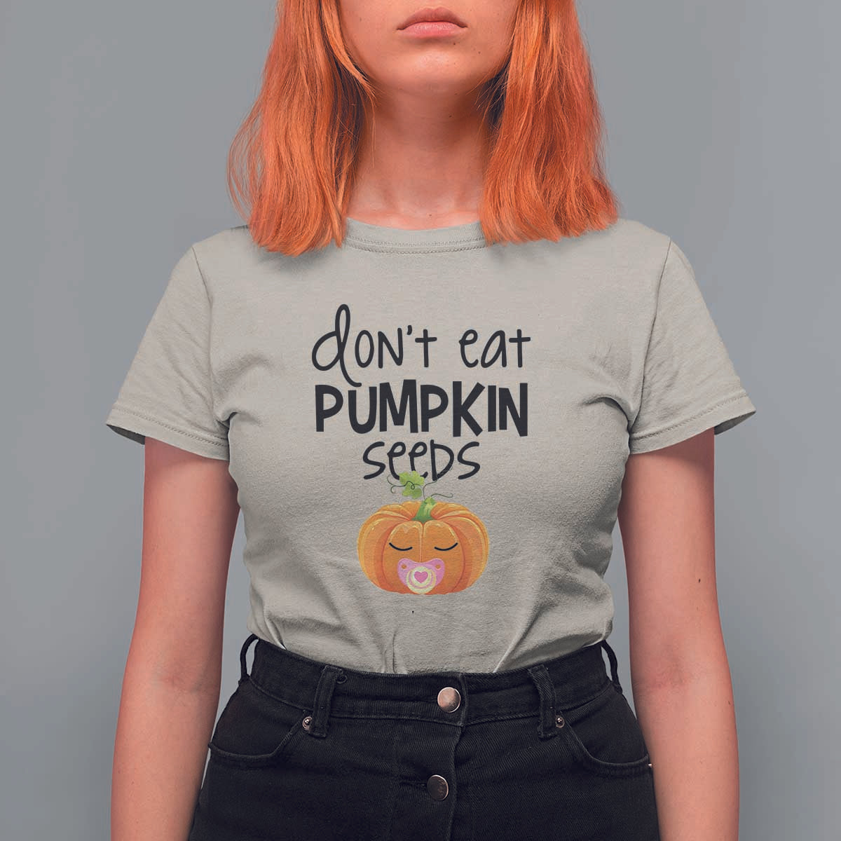 Halloween Pregnancy Reveal T Shirt For Women Don't Eat Pumpkin Seeds Maternity Baby Pumpkin - Wonder Print Shop