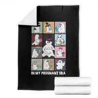 Halloween Pregnancy Reveal Throw Blanket In My Pregnant Era Maternity Ghost - Wonder Print Shop