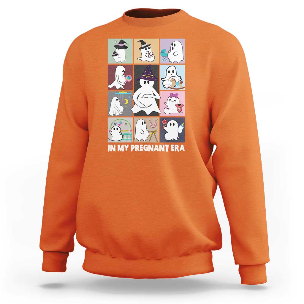 Halloween Pregnancy Reveal Sweatshirt In My Pregnant Era Maternity Ghost - Wonder Print Shop