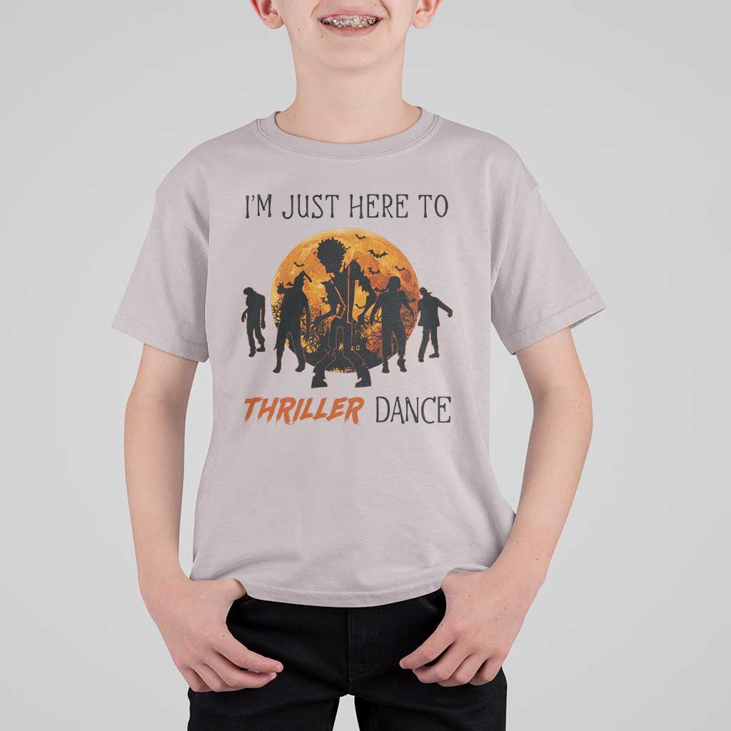 Funny Halloween T Shirt For Kid I'm Just Here To Thriller Dance Zombie Dance Moon - Wonder Print Shop
