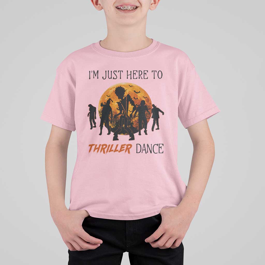 Funny Halloween T Shirt For Kid I'm Just Here To Thriller Dance Zombie Dance Moon - Wonder Print Shop
