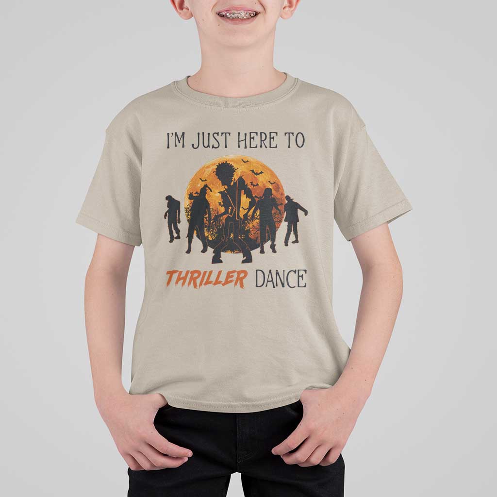 Funny Halloween T Shirt For Kid I'm Just Here To Thriller Dance Zombie Dance Moon - Wonder Print Shop