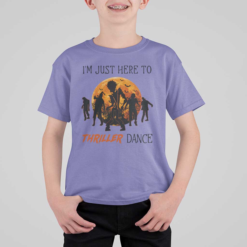 Funny Halloween T Shirt For Kid I'm Just Here To Thriller Dance Zombie Dance Moon - Wonder Print Shop
