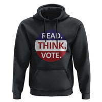 Read Think Vote Hoodie Presidential Election 2024 Vintage USA Flag