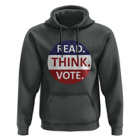 Read Think Vote Hoodie Presidential Election 2024 Vintage USA Flag