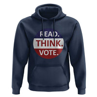 Read Think Vote Hoodie Presidential Election 2024 Vintage USA Flag