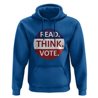 Read Think Vote Hoodie Presidential Election 2024 Vintage USA Flag