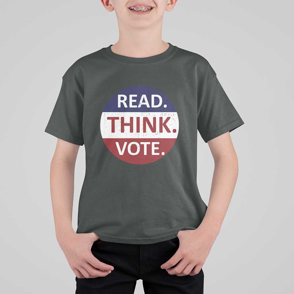 Read Think Vote T Shirt For Kid Presidential Election 2024 Vintage USA Flag - Wonder Print Shop