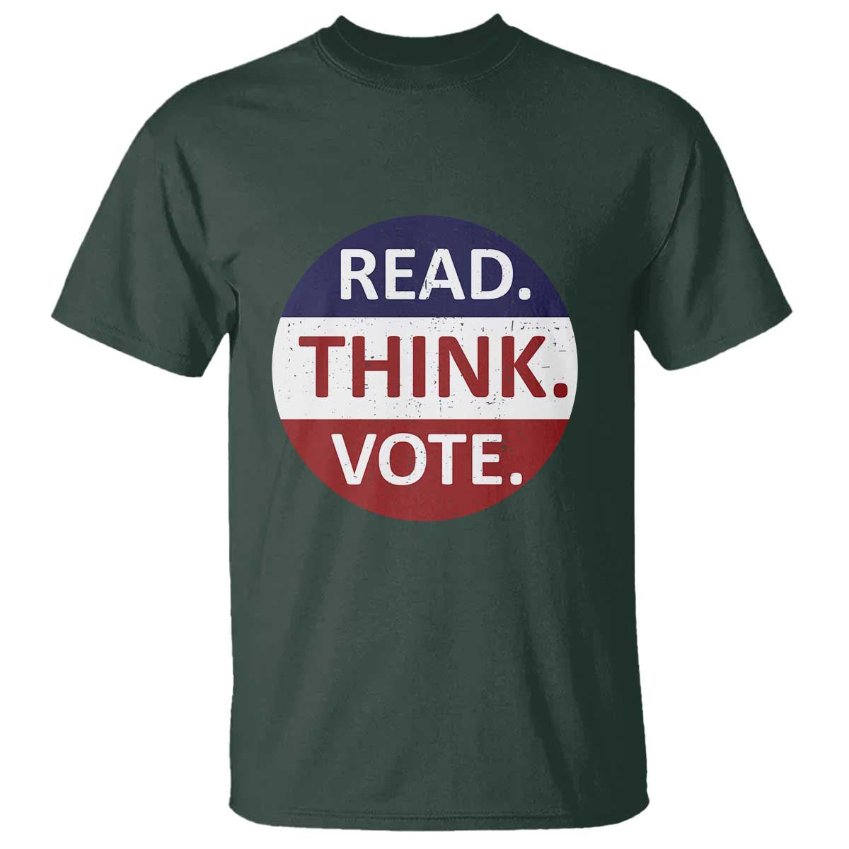 Read Think Vote T Shirt Presidential Election 2024 Vintage USA Flag - Wonder Print Shop