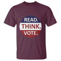 Read Think Vote T Shirt Presidential Election 2024 Vintage USA Flag - Wonder Print Shop