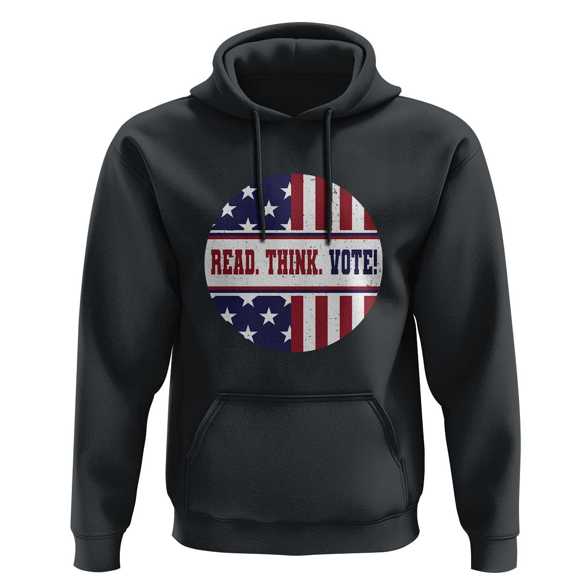 Read Think Vote Hoodie Presidential Election 2024 Vintage American Flag