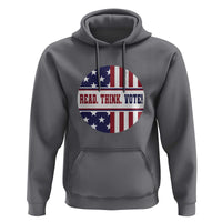 Read Think Vote Hoodie Presidential Election 2024 Vintage American Flag