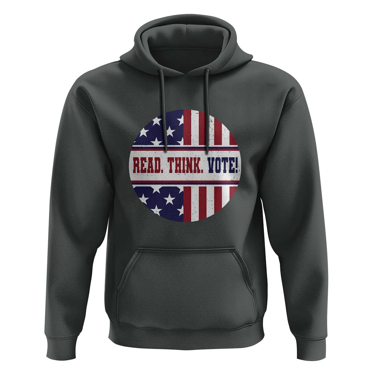 Read Think Vote Hoodie Presidential Election 2024 Vintage American Flag