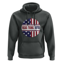 Read Think Vote Hoodie Presidential Election 2024 Vintage American Flag