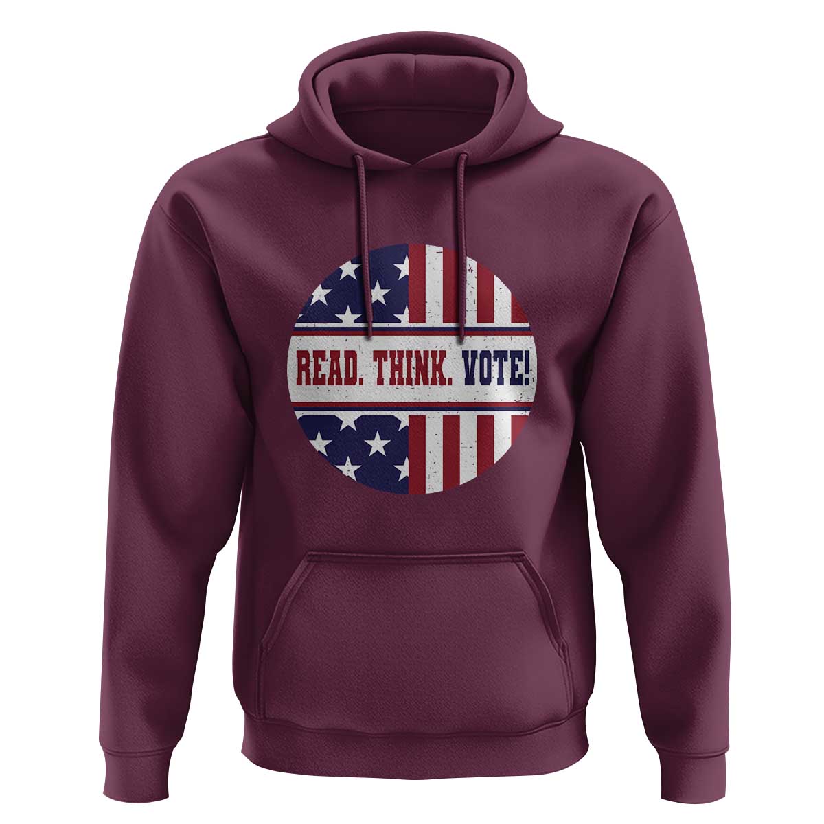 Read Think Vote Hoodie Presidential Election 2024 Vintage American Flag