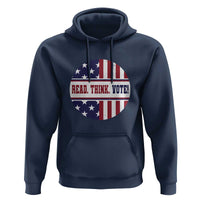 Read Think Vote Hoodie Presidential Election 2024 Vintage American Flag