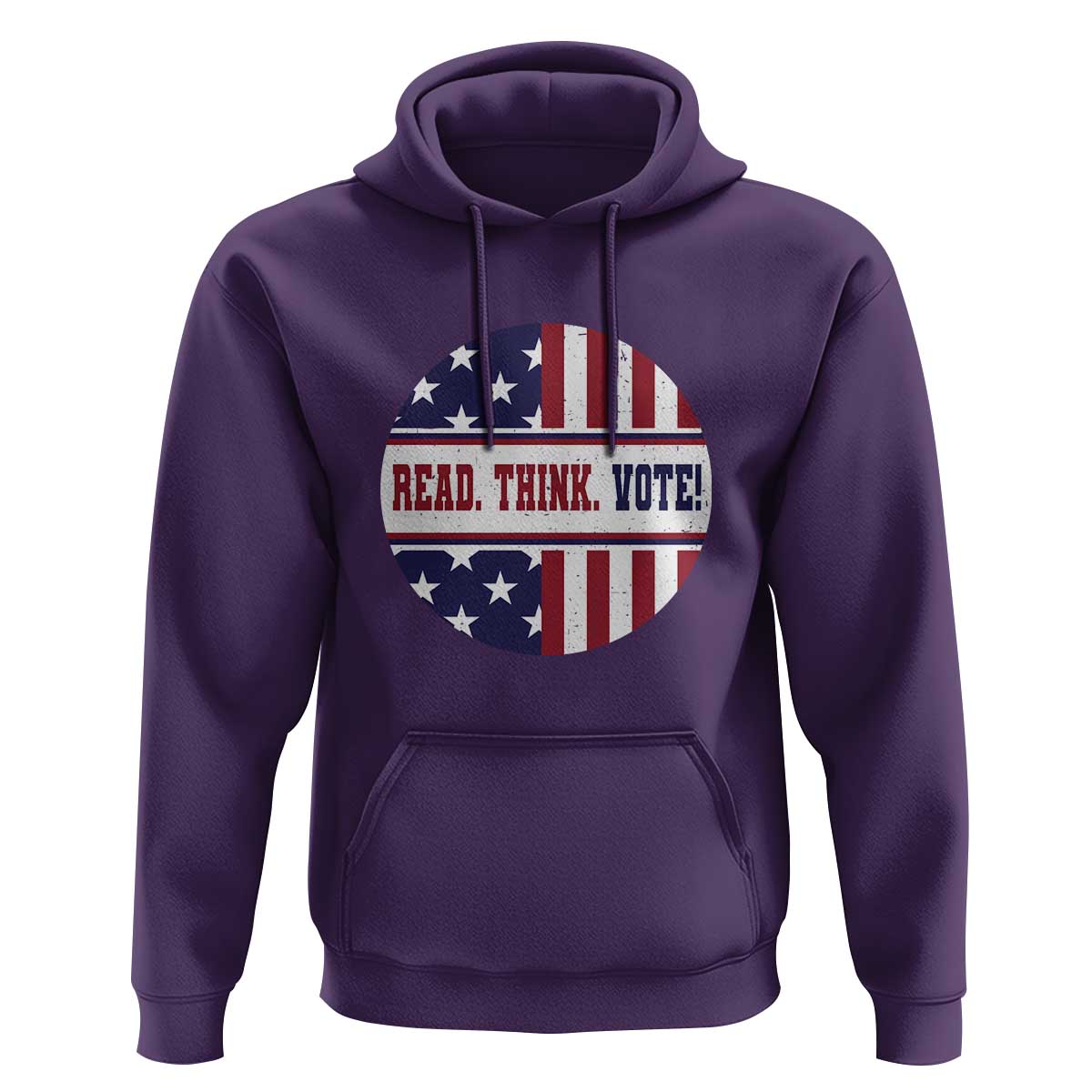 Read Think Vote Hoodie Presidential Election 2024 Vintage American Flag
