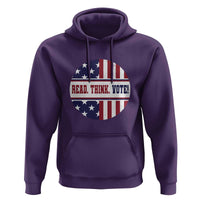Read Think Vote Hoodie Presidential Election 2024 Vintage American Flag