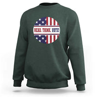 Read Think Vote Sweatshirt Presidential Election 2024 Vintage American Flag - Wonder Print Shop