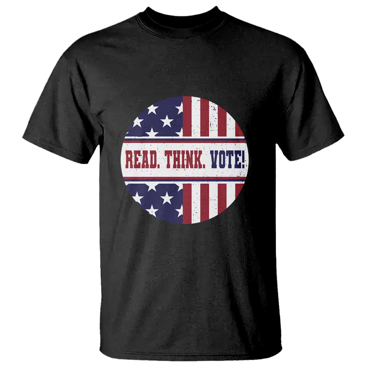 Read Think Vote T Shirt Presidential Election 2024 Vintage American Flag - Wonder Print Shop