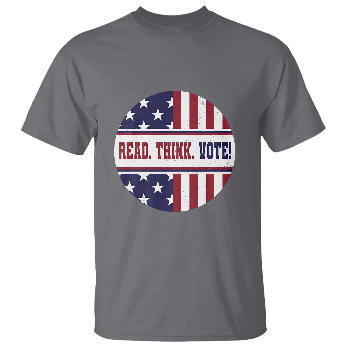 Read Think Vote T Shirt Presidential Election 2024 Vintage American Flag - Wonder Print Shop