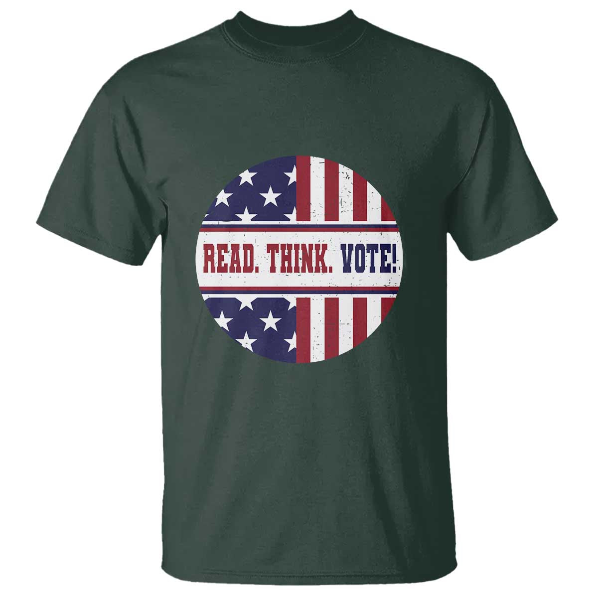 Read Think Vote T Shirt Presidential Election 2024 Vintage American Flag - Wonder Print Shop