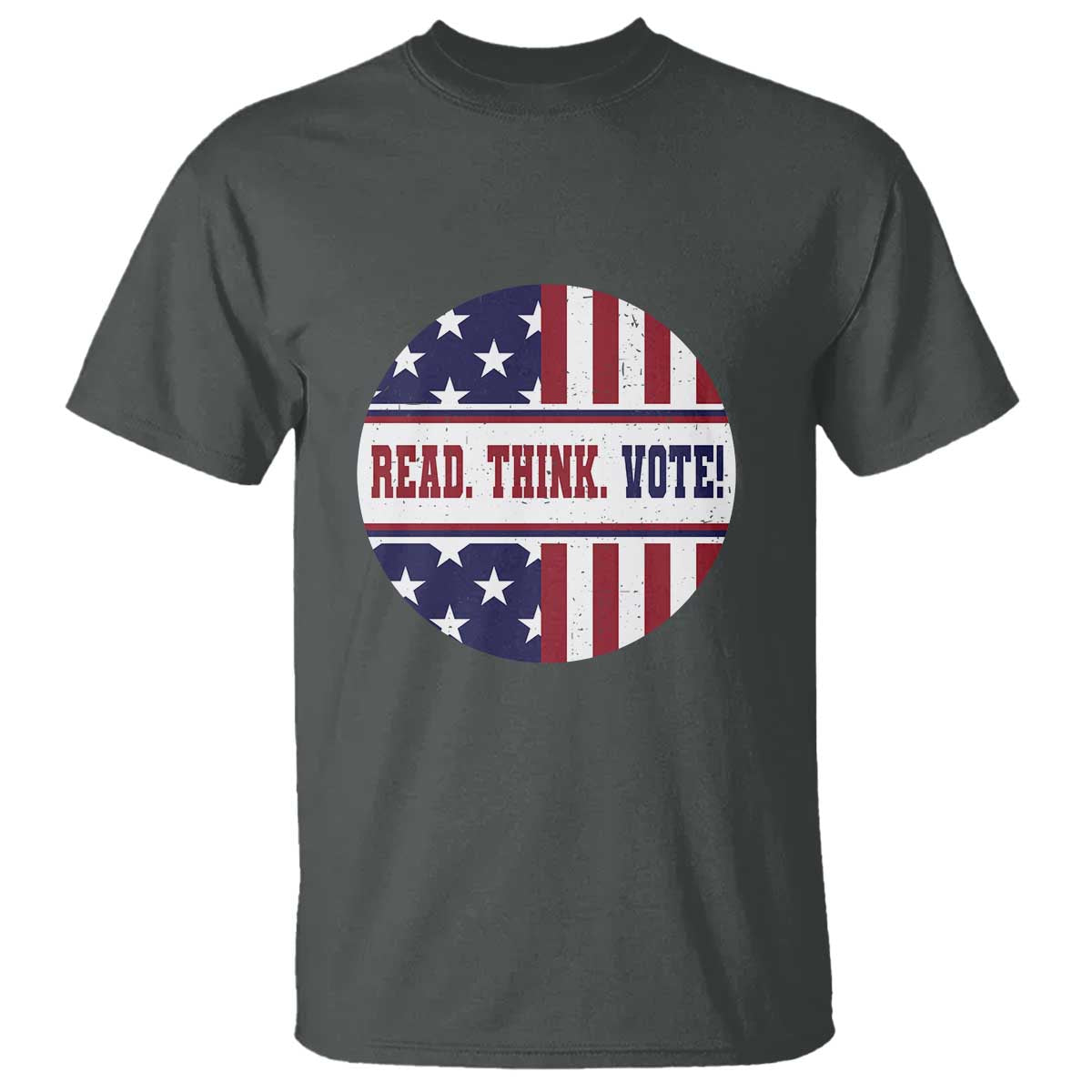 Read Think Vote T Shirt Presidential Election 2024 Vintage American Flag - Wonder Print Shop