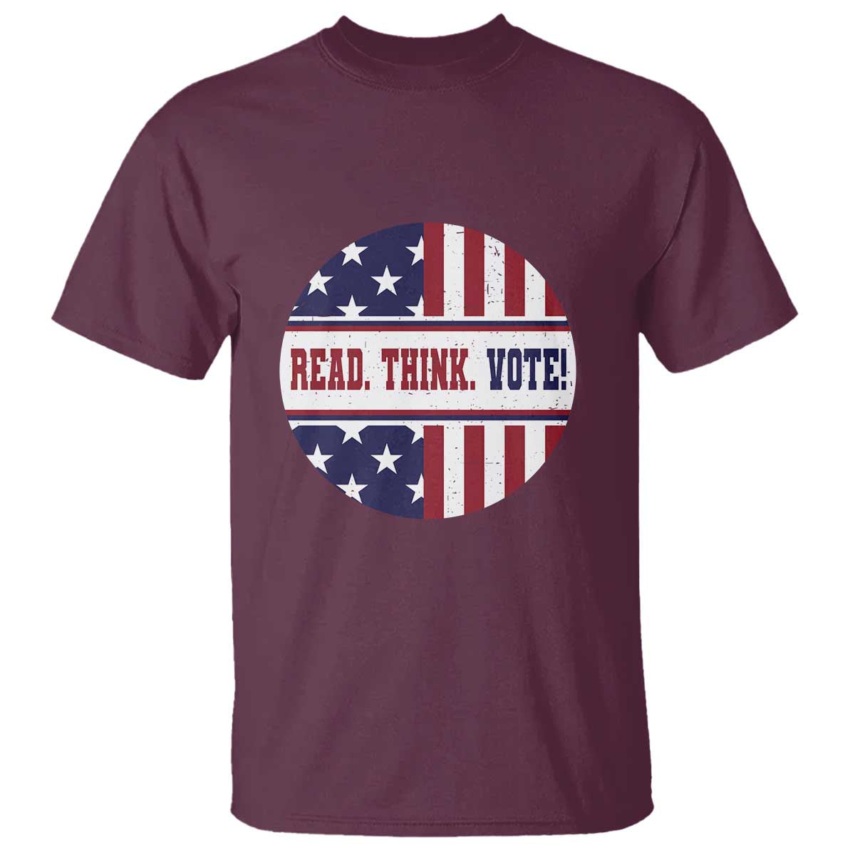 Read Think Vote T Shirt Presidential Election 2024 Vintage American Flag - Wonder Print Shop